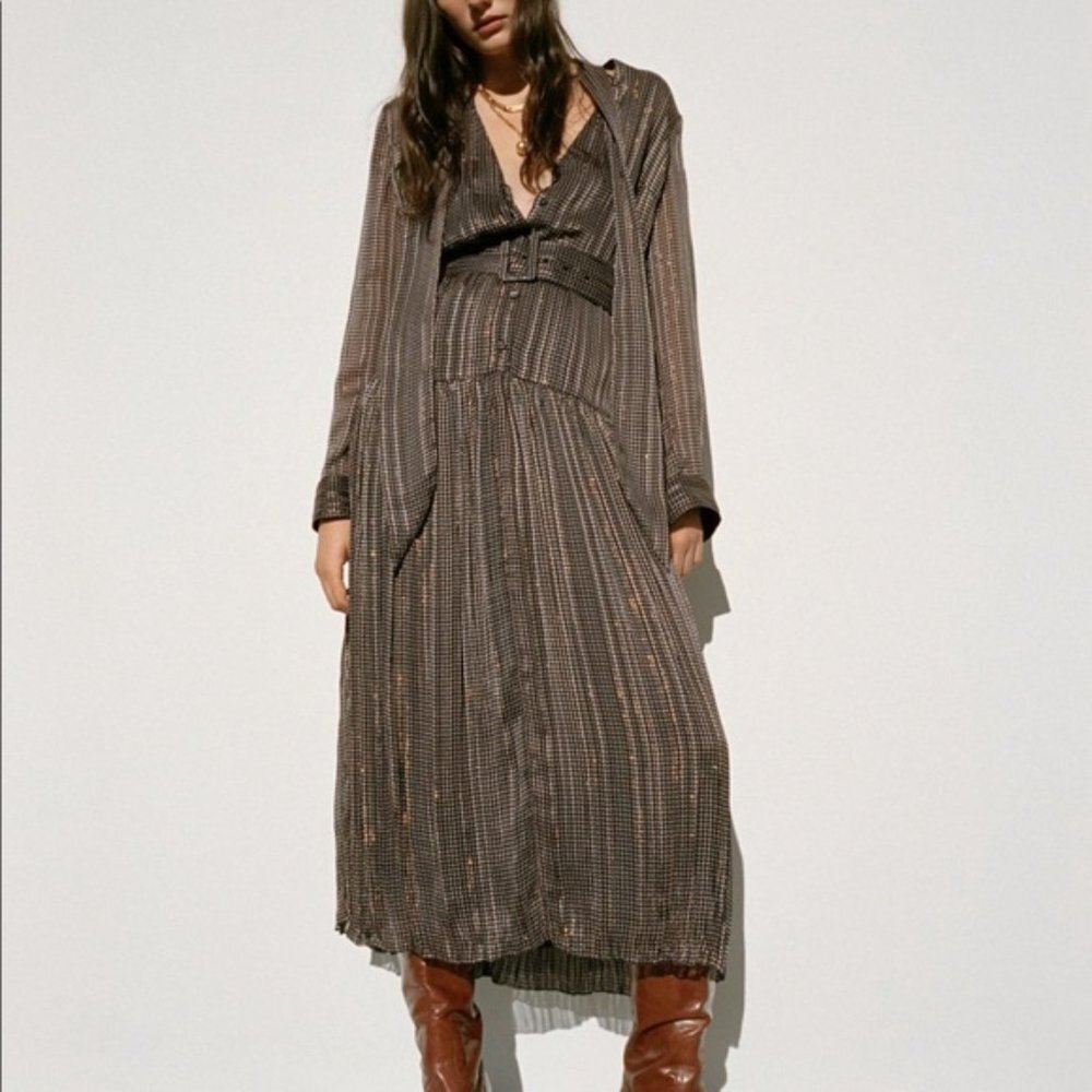 Zara Brown Midi Dress